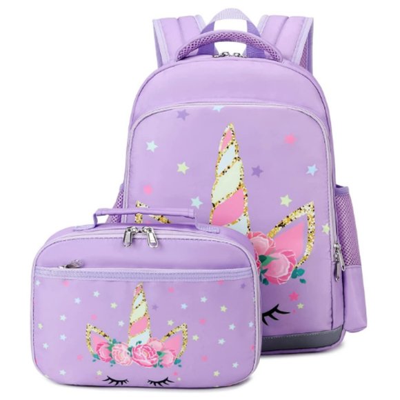 Accessories School Girls Backpack Lunch Box Set Unicorn Preschool